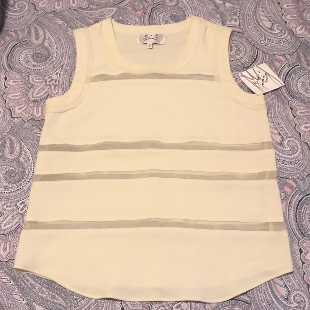 Badgley Mischka Cream Tank Top
